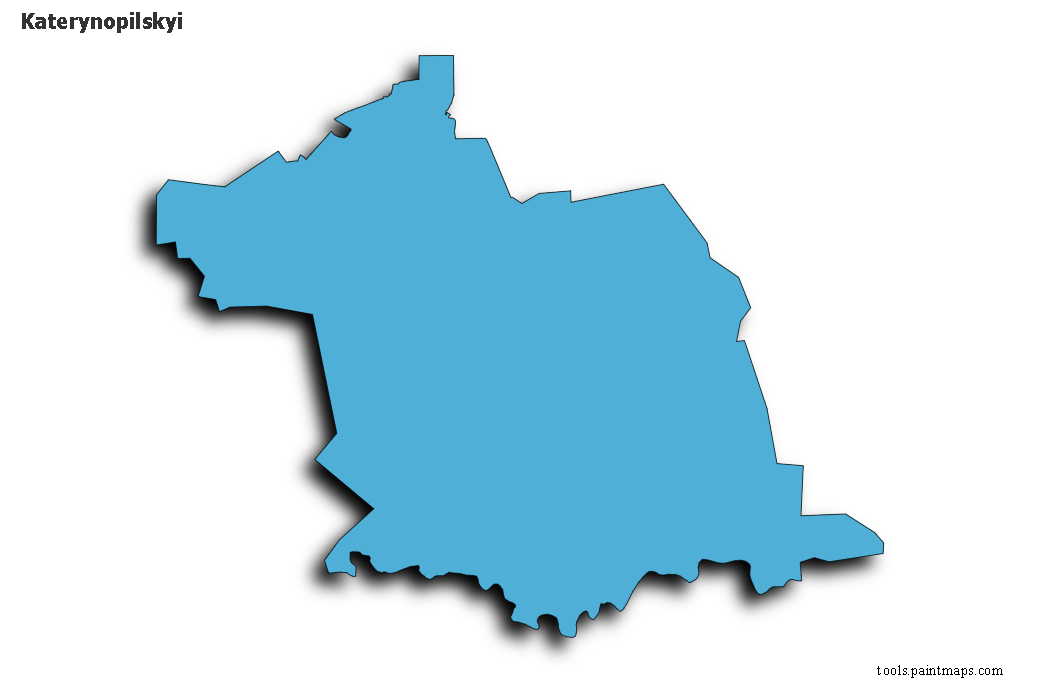 Mapa de Katerynopilskyi con efecto de sombra 3D