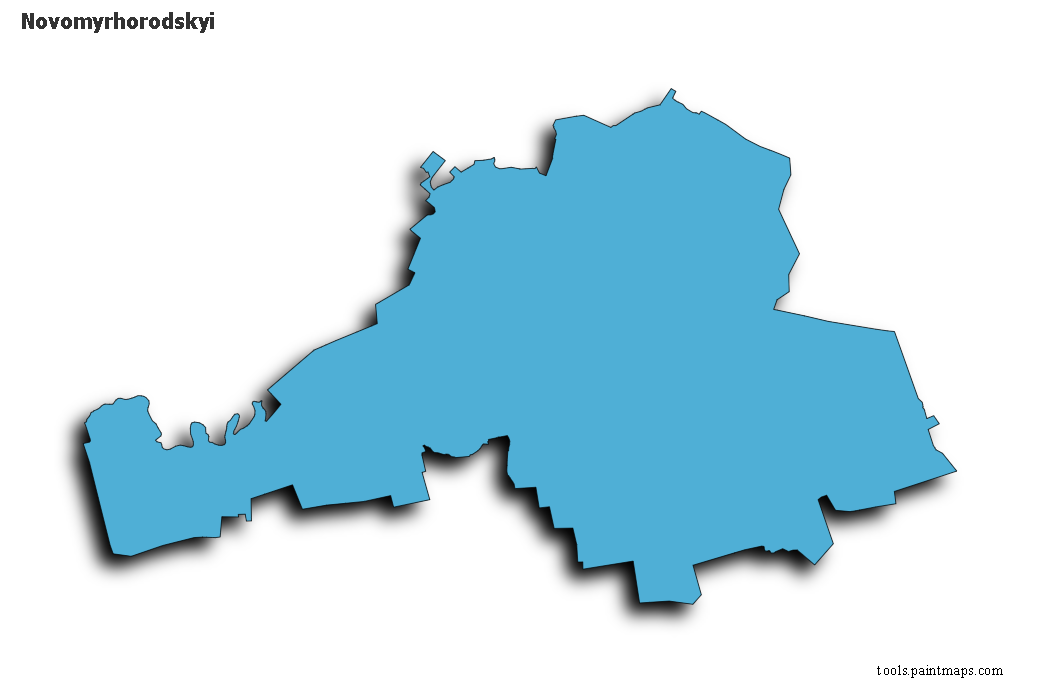 Mapa de Novomyrhorodskyi con efecto de sombra 3D