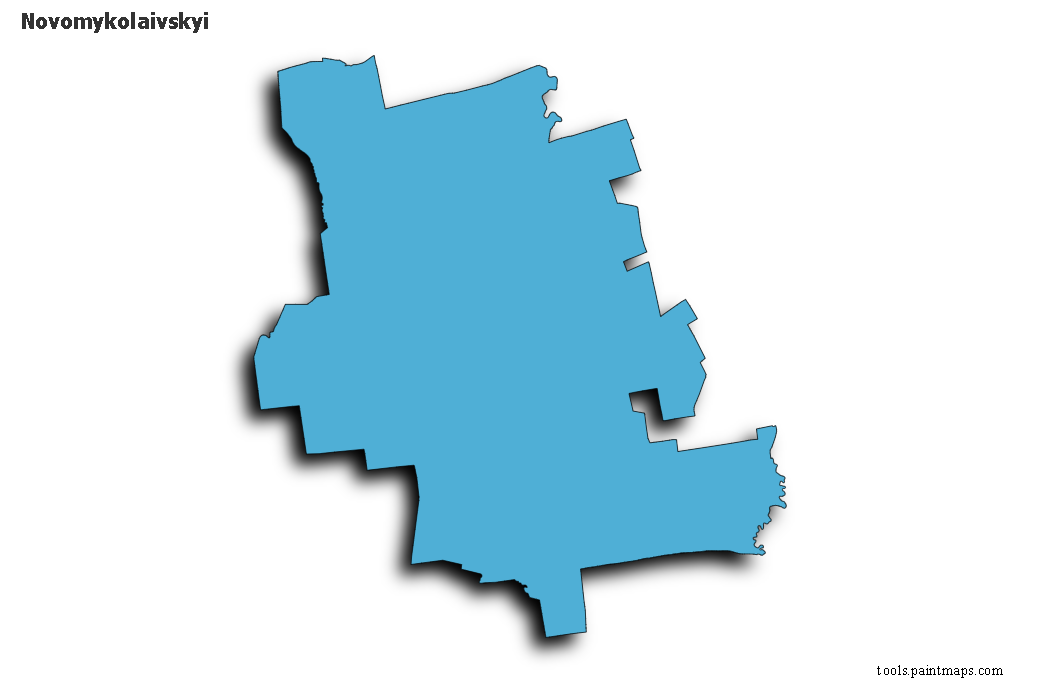3D gölge efektli Novomykolaivskyi haritası