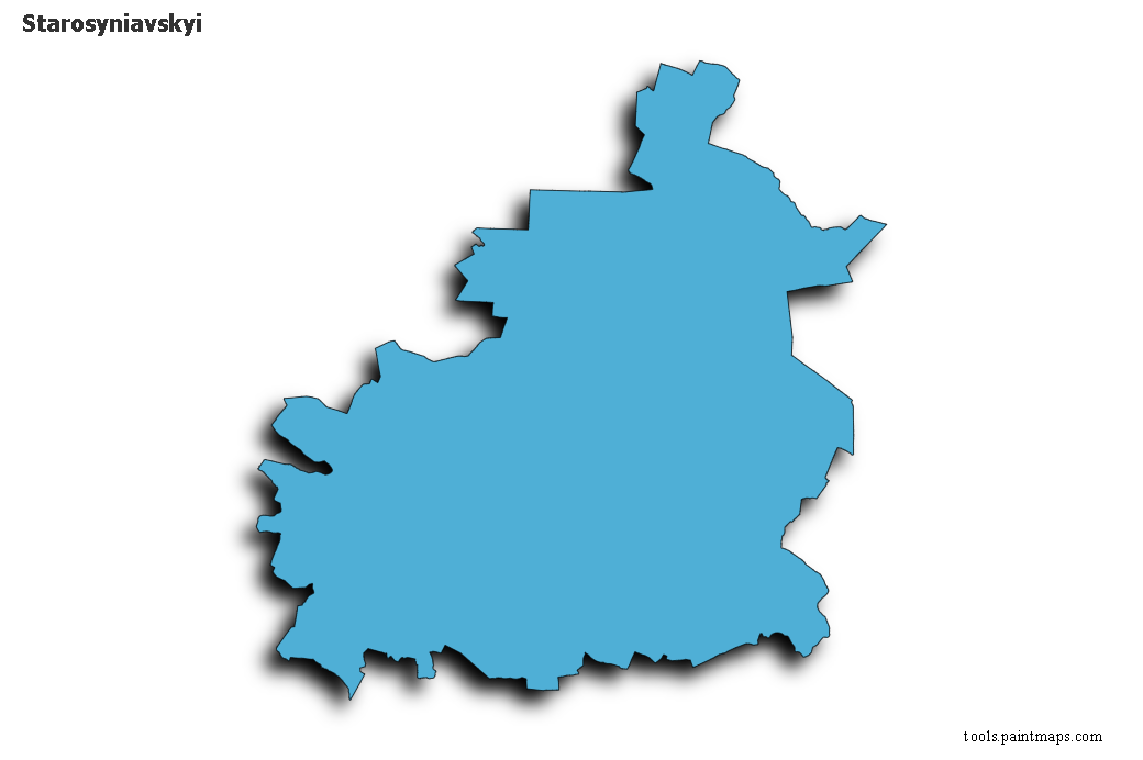 Mapa de Starosyniavskyi con efecto de sombra 3D