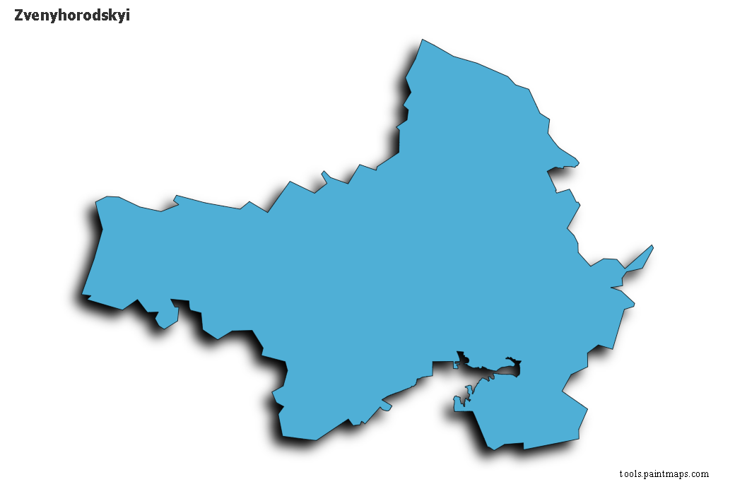 Mapa de Zvenyhorodskyi con efecto de sombra 3D