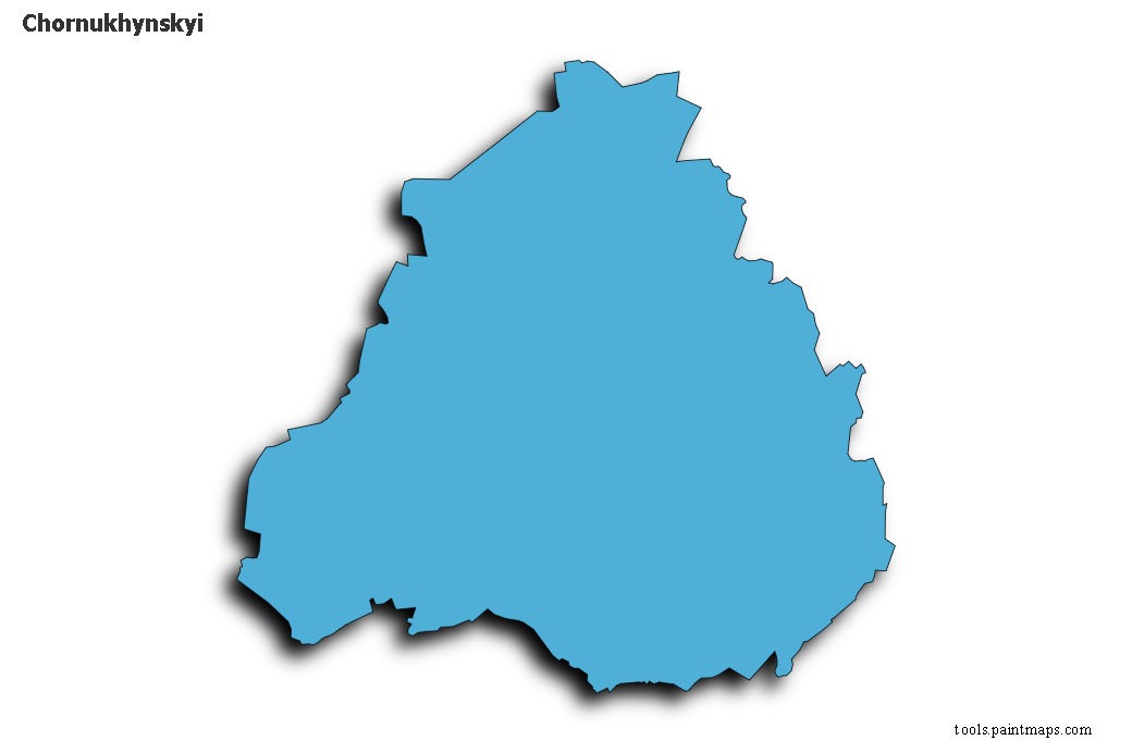 Mapa de Chornukhynskyi con efecto de sombra 3D