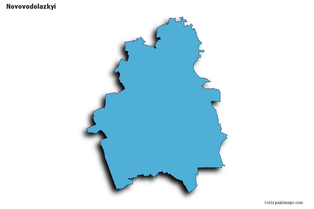 Mapa de Novovodolazkyi con efecto de sombra 3D