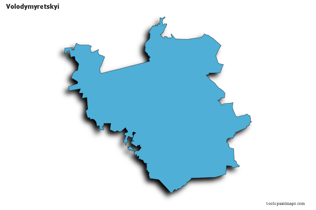 Mapa de Volodymyretskyi con efecto de sombra 3D