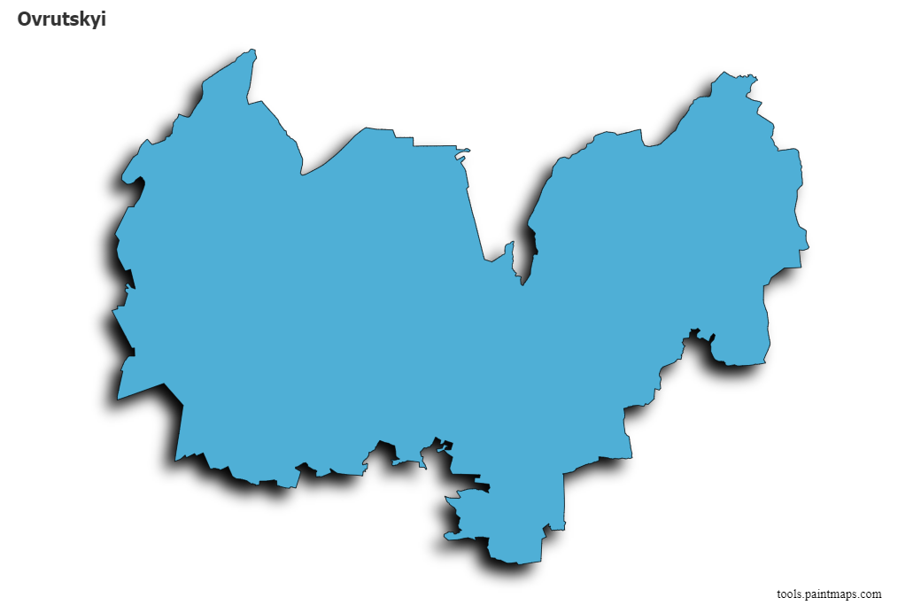 Mapa de Ovrutskyi con efecto de sombra 3D