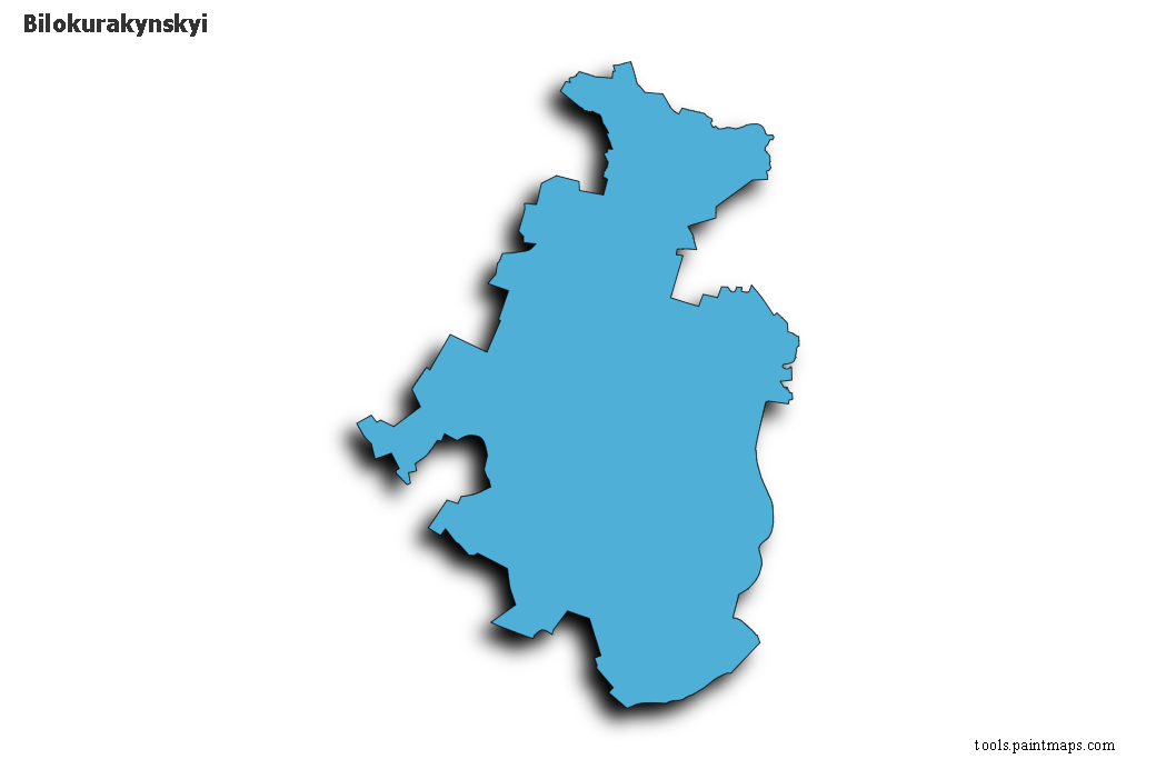 Mapa de Bilokurakynskyi con efecto de sombra 3D