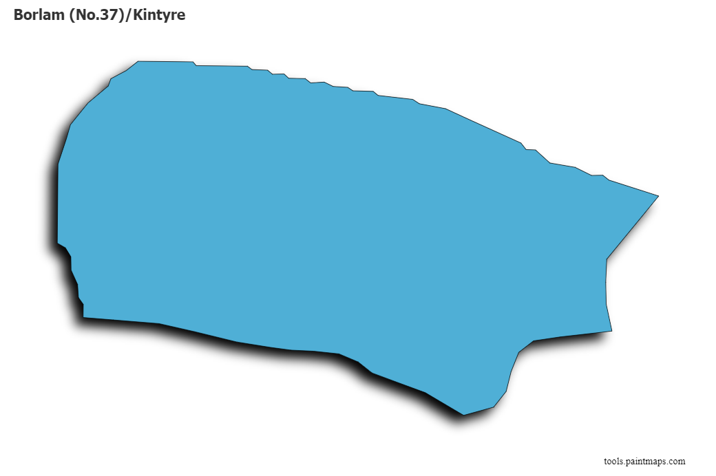 Borlam (No.37)/Kintyre map with 3d shadow effect