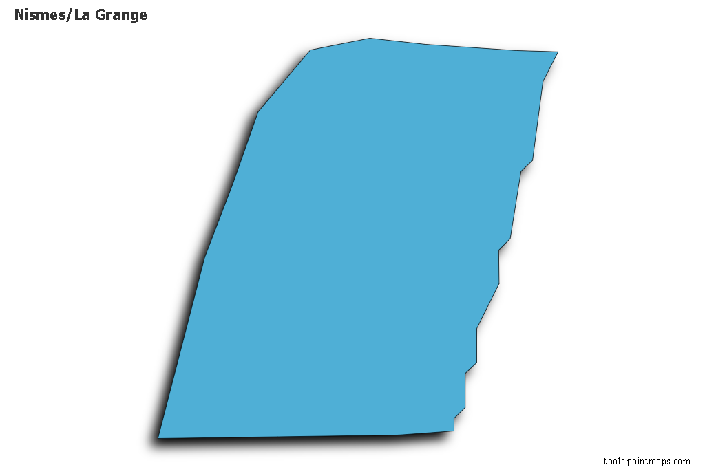 Mapa de Nismes/La Grange con efecto de sombra 3D