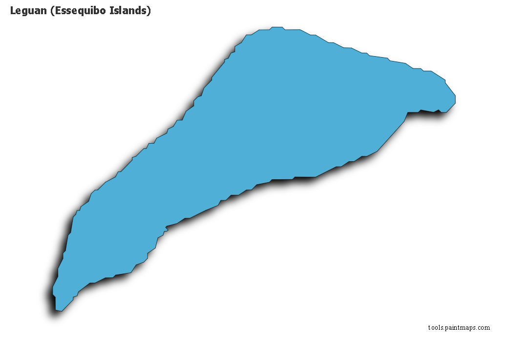 Mapa de Leguan (Essequibo Islands) con efecto de sombra 3D