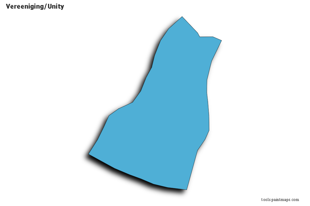 Mapa de Vereeniging/Unity con efecto de sombra 3D