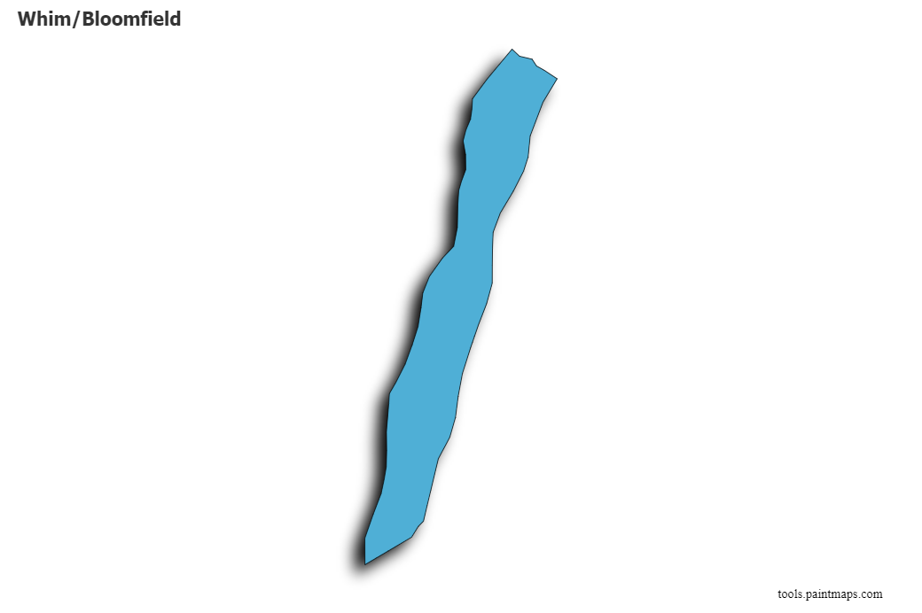 3D gölge efektli Whim/Bloomfield haritası