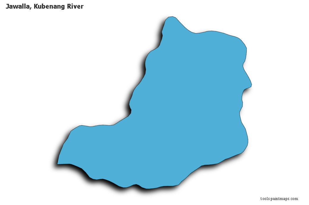 Jawalla, Kubenang River map with 3d shadow effect