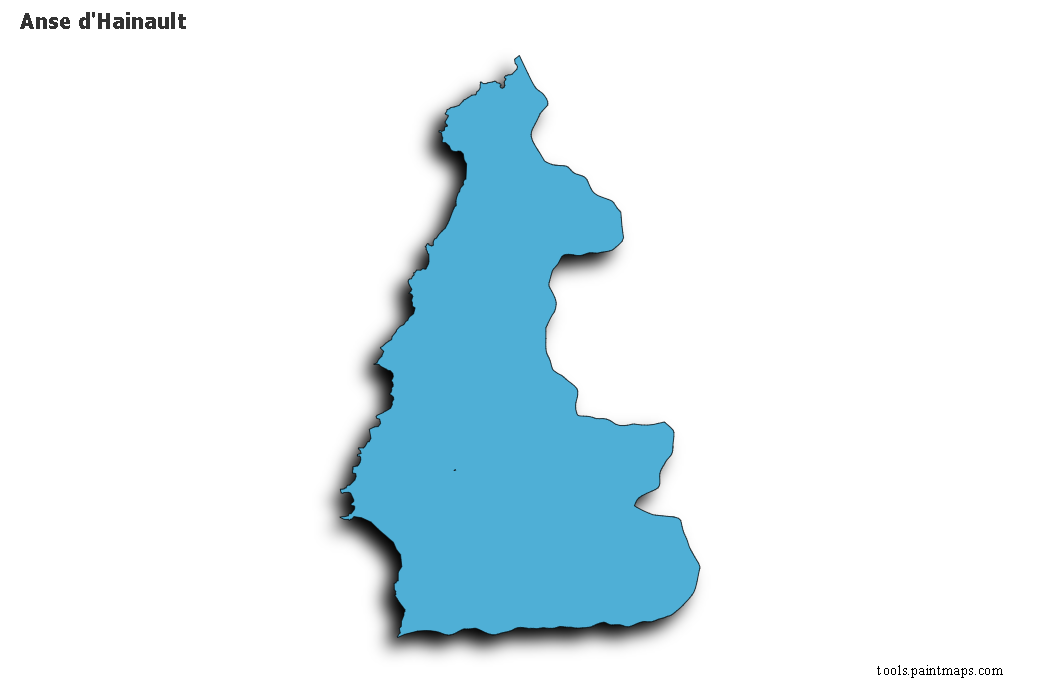 Mapa de Anse d'Hainault con efecto de sombra 3D