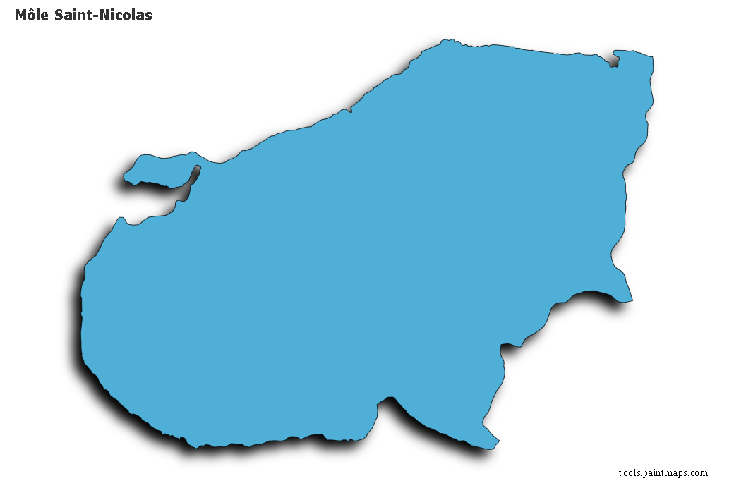 Môle Saint-Nicolas map with 3d shadow effect