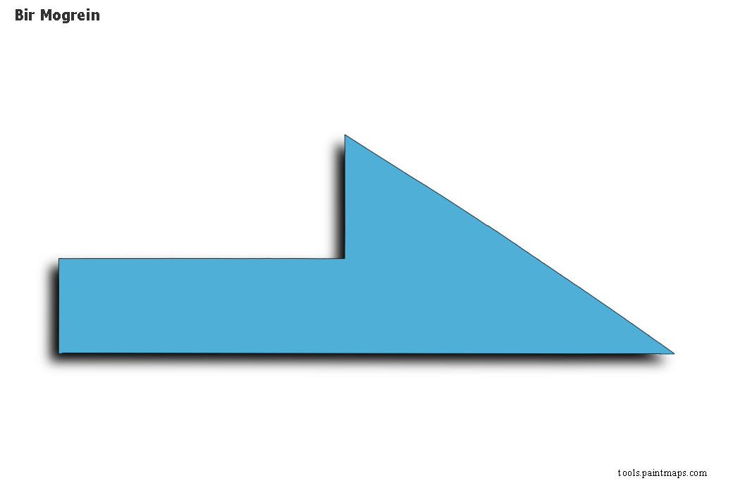 Mapa de Bir Mogrein con efecto de sombra 3D