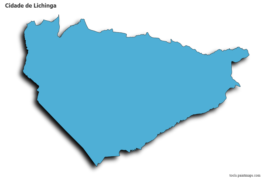 3D gölge efektli Cidade de Lichinga haritası