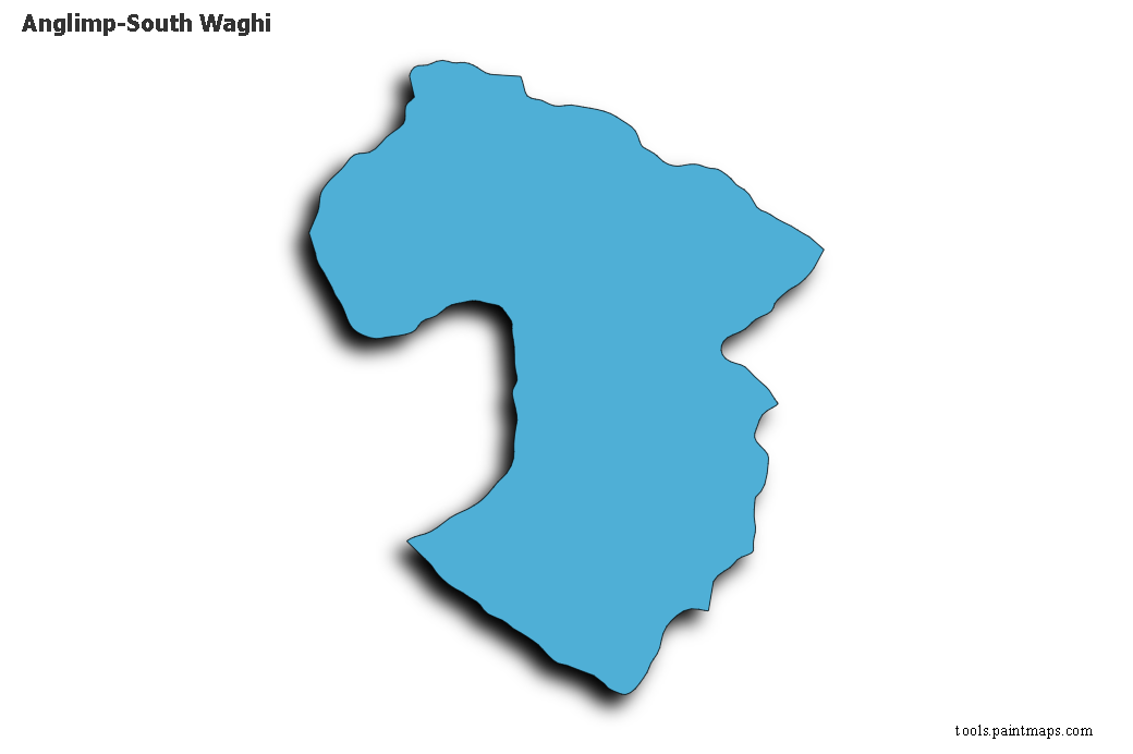 Mapa de Anglimp-South Waghi con efecto de sombra 3D