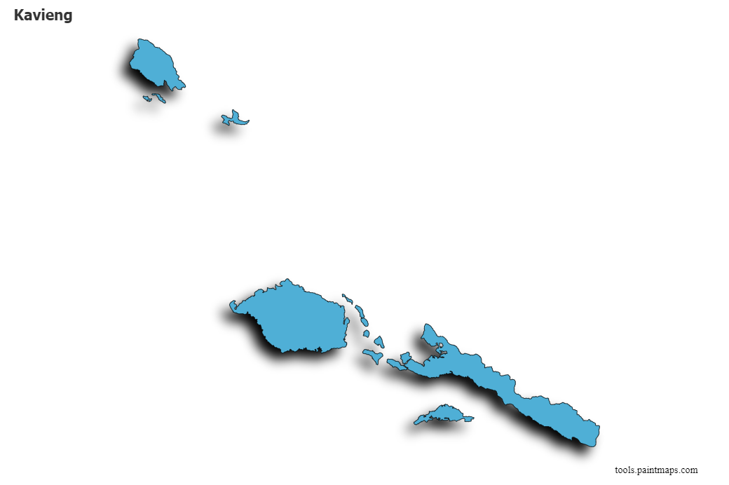 Kavieng map with 3d shadow effect