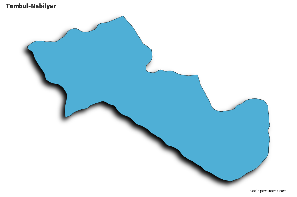 Mapa de Tambul-Nebilyer con efecto de sombra 3D