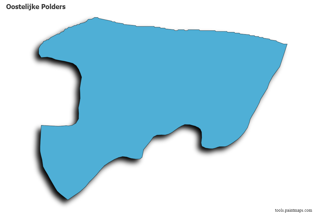 3D gölge efektli Oostelijke Polders haritası