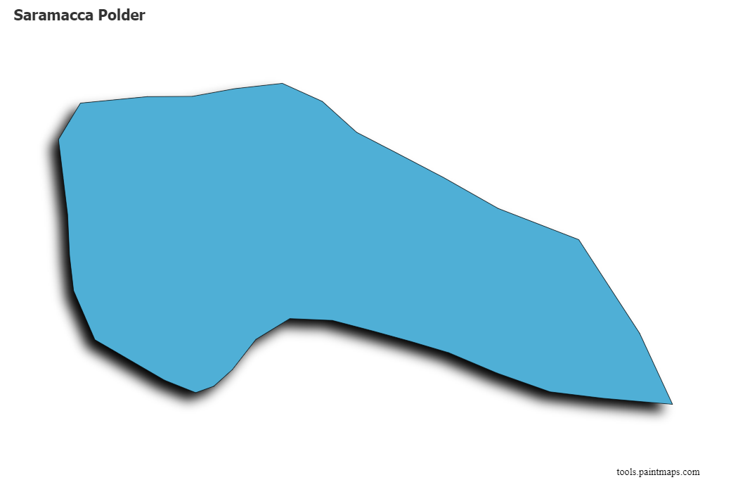 Saramacca Polder map with 3d shadow effect