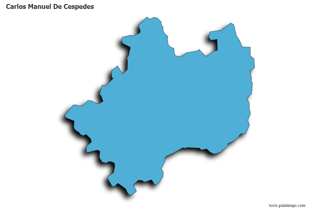 Mapa de Carlos Manuel De Cespedes con efecto de sombra 3D