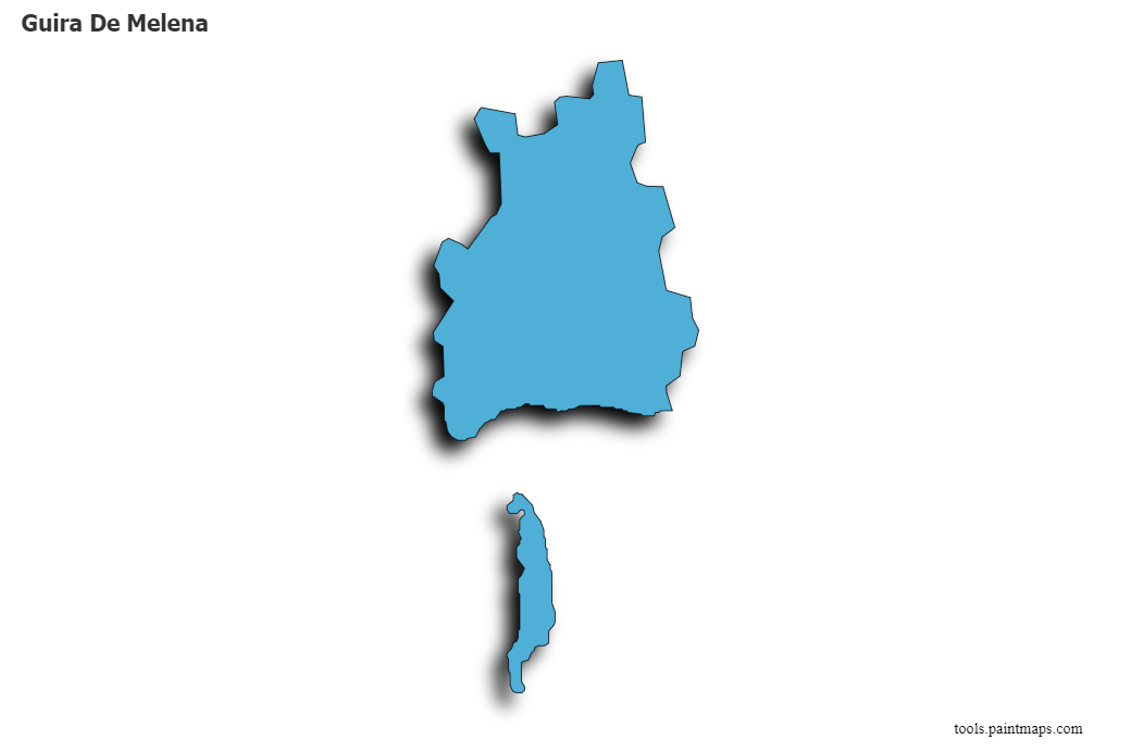 Mapa de Guira De Melena con efecto de sombra 3D