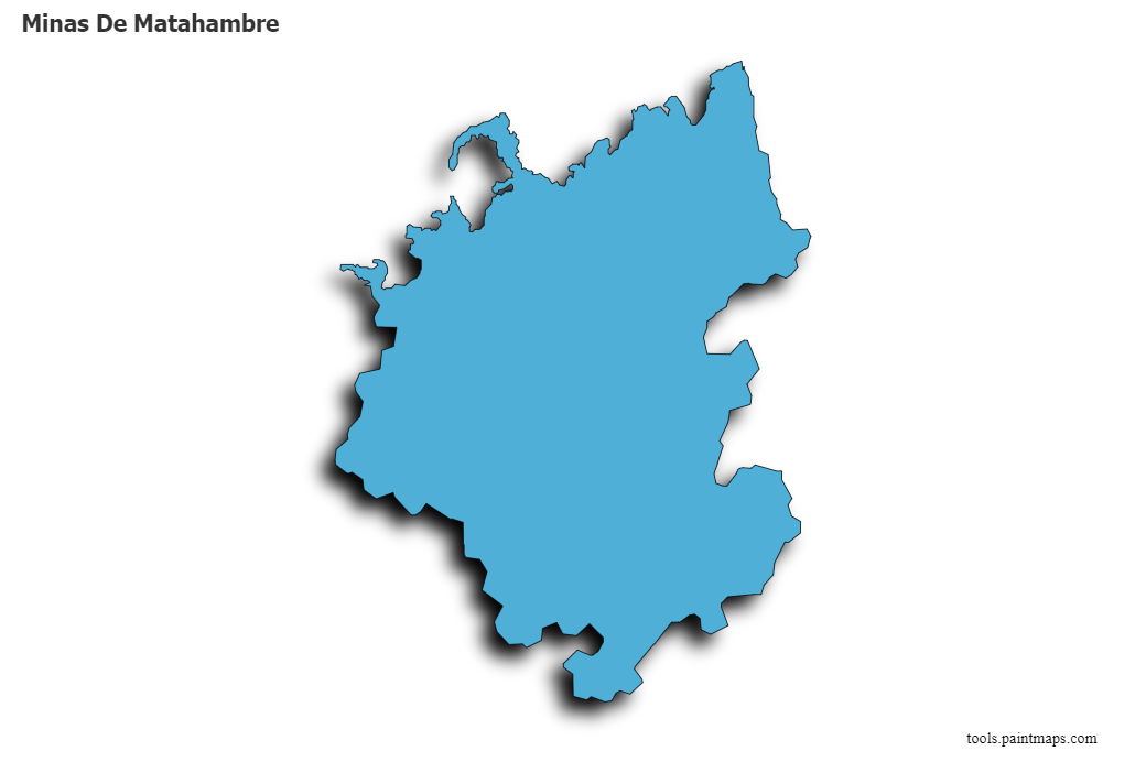 Mapa de Minas De Matahambre con efecto de sombra 3D