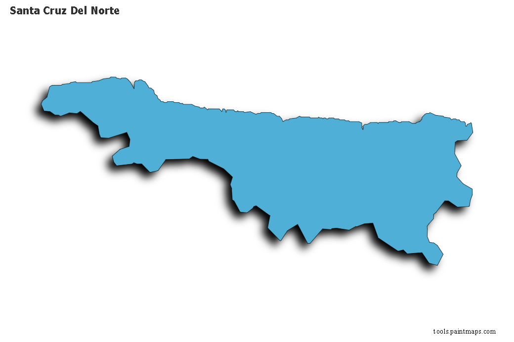 Mapa de Santa Cruz Del Norte con efecto de sombra 3D