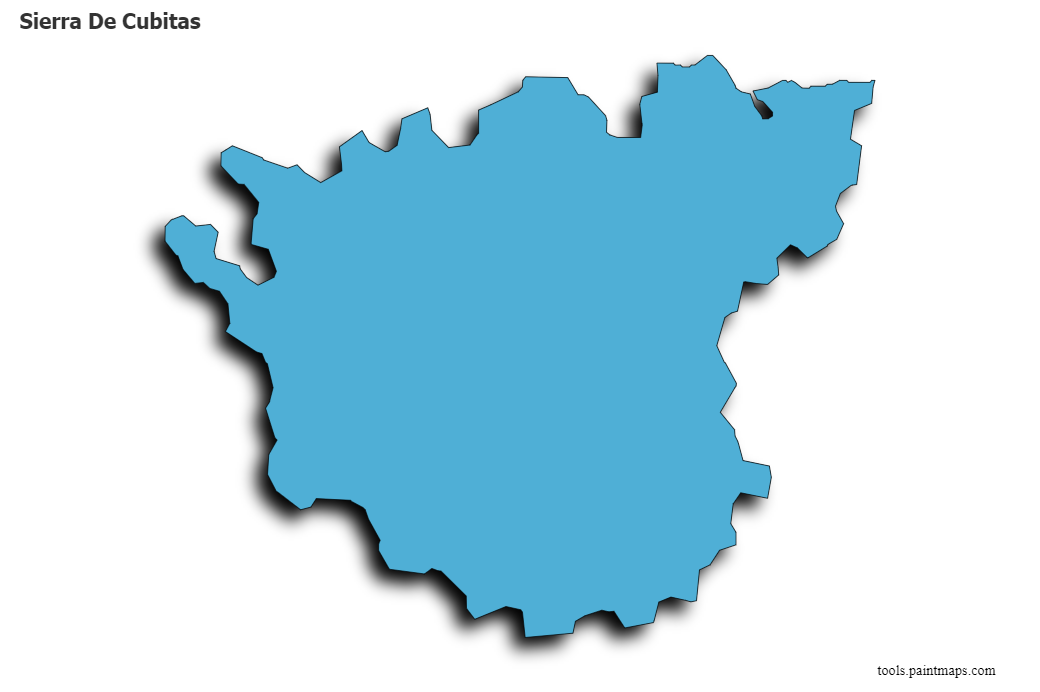 Mapa de Sierra De Cubitas con efecto de sombra 3D