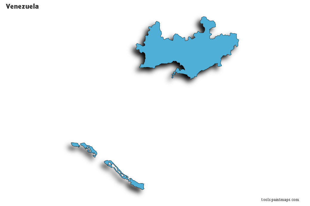 Mapa de Venezuela con efecto de sombra 3D