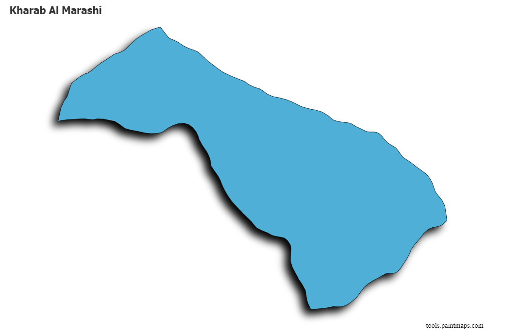 3D gölge efektli Kharab Al Marashi haritası