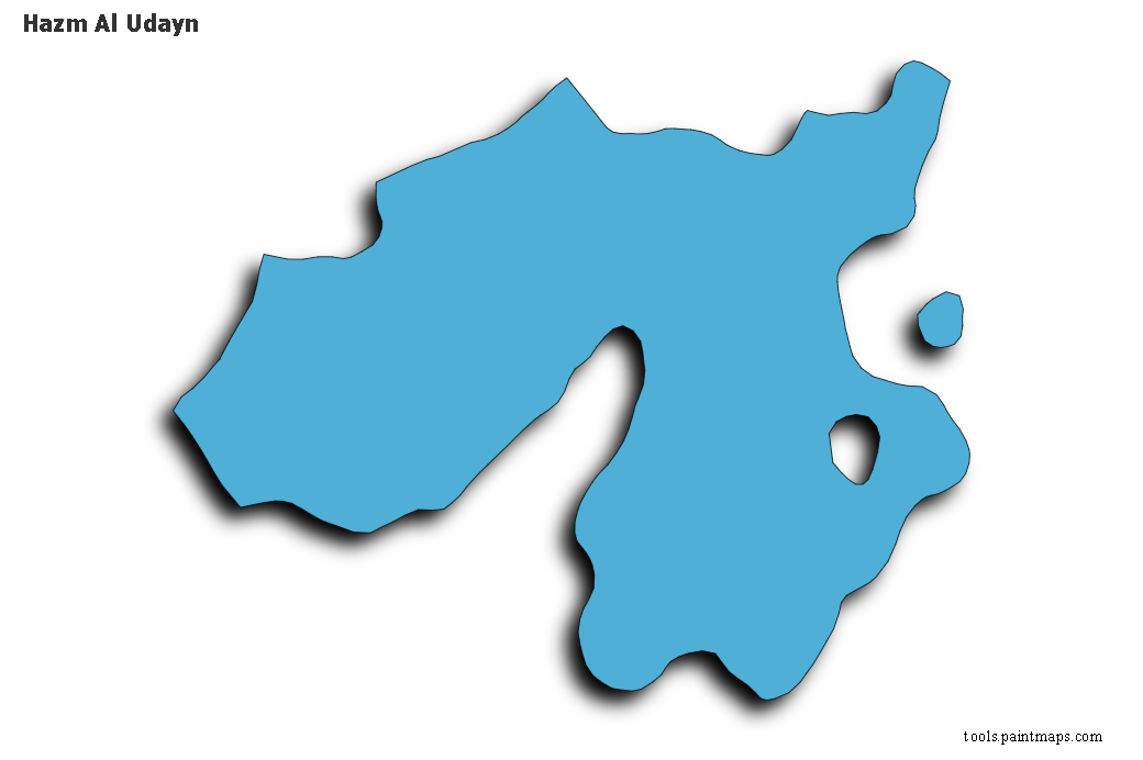 Mapa de Hazm Al Udayn con efecto de sombra 3D