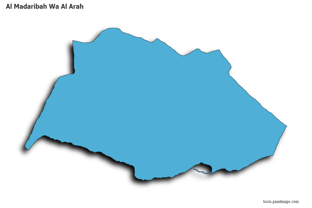 Al Madaribah Wa Al Arah map with 3d shadow effect