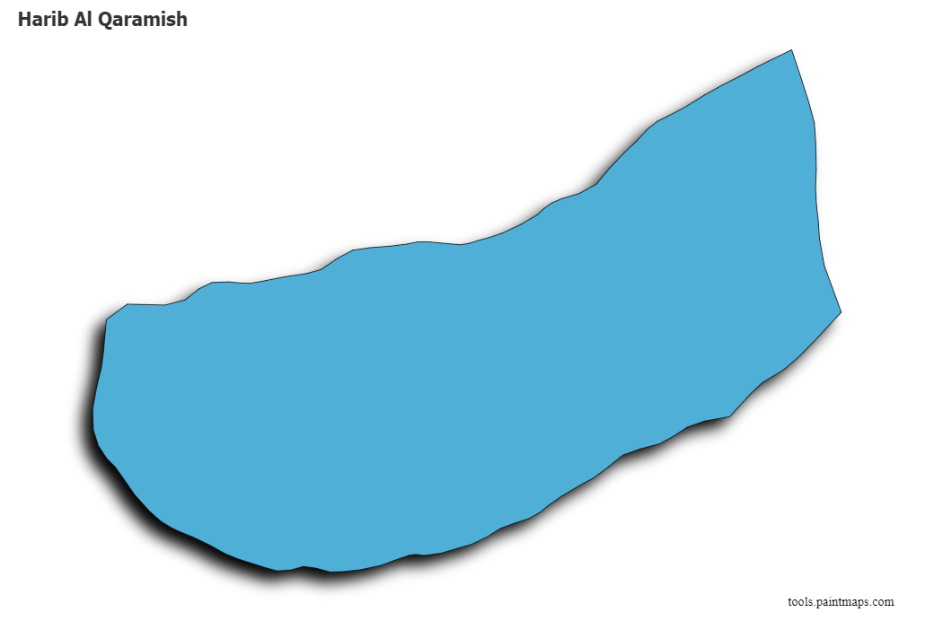 3D gölge efektli Harib Al Qaramish haritası