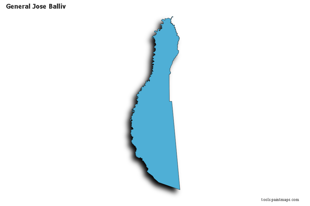 Mapa de General Jose Balliv con efecto de sombra 3D