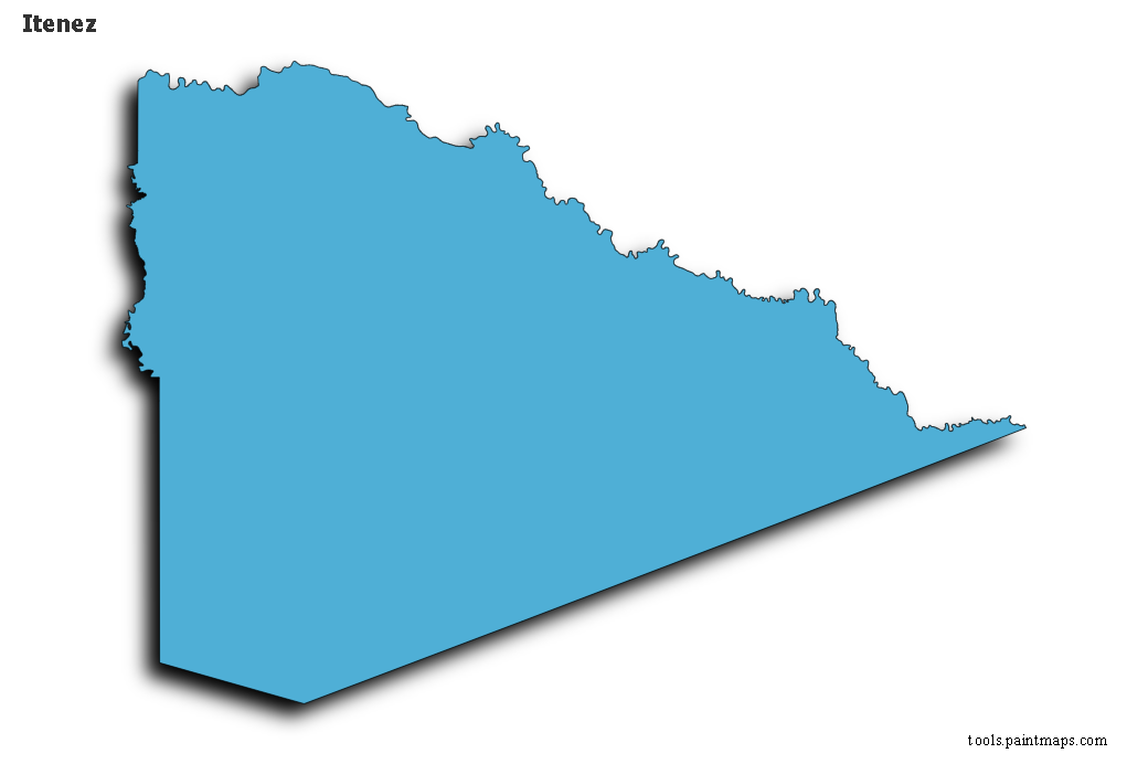 3D gölge efektli Itenez haritası
