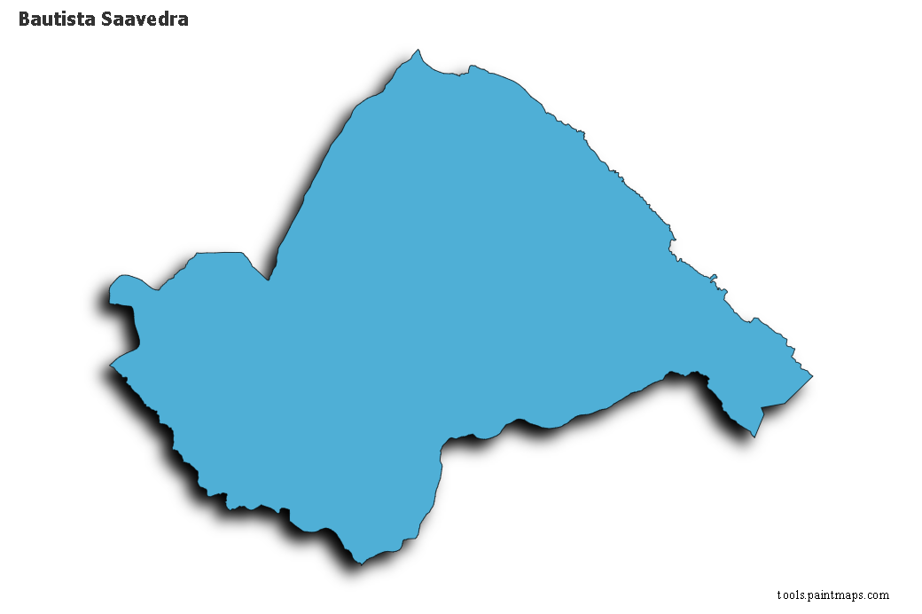 Mapa de Bautista Saavedra con efecto de sombra 3D