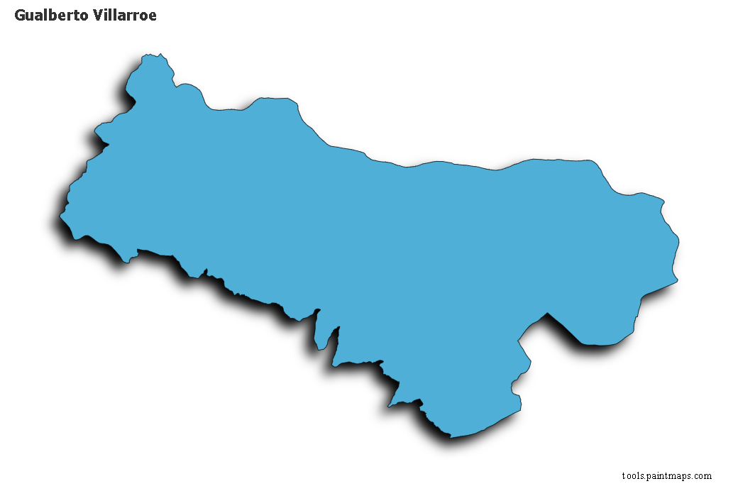 Mapa de Gualberto Villarroe con efecto de sombra 3D
