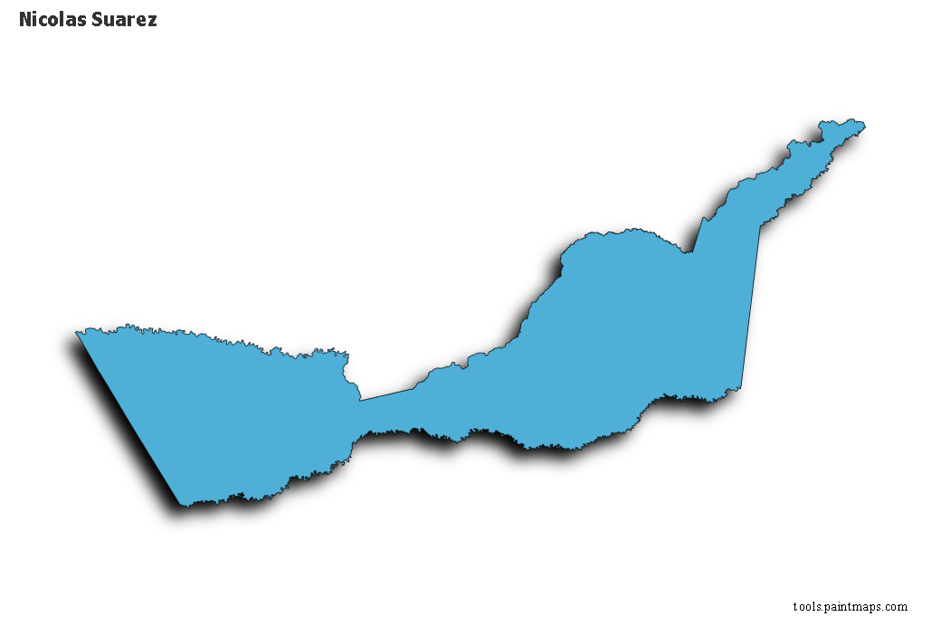 Mapa de Nicolas Suarez con efecto de sombra 3D