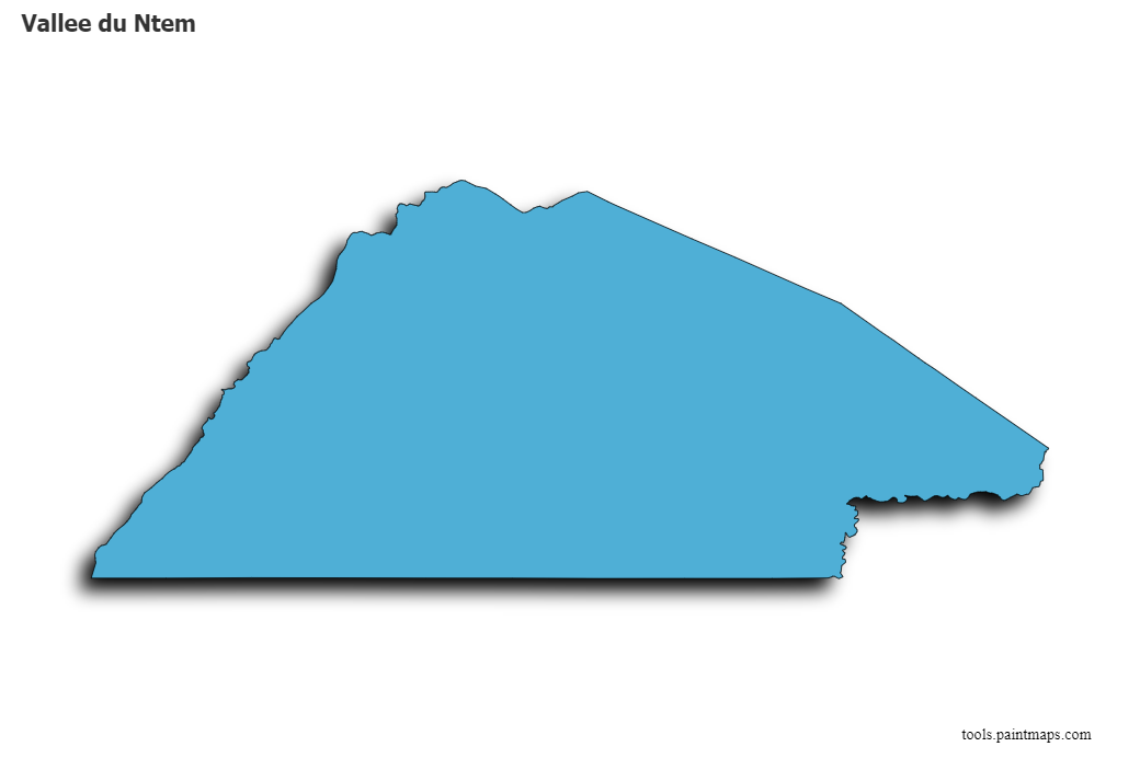 Mapa de Vallee du Ntem con efecto de sombra 3D