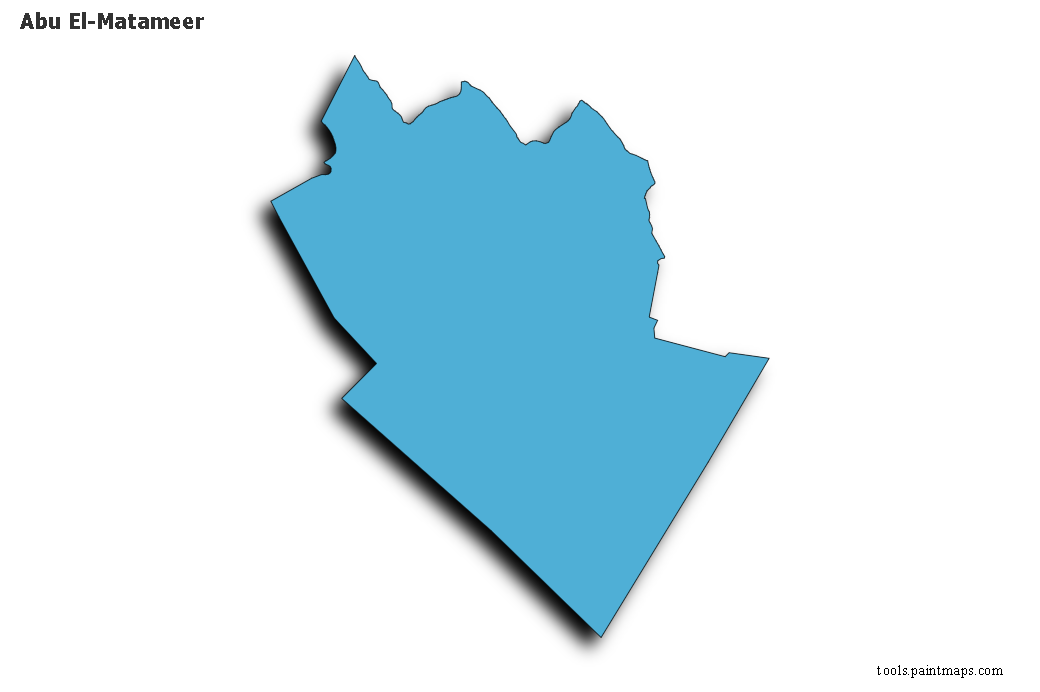 Mapa de Abu El-Matameer con efecto de sombra 3D