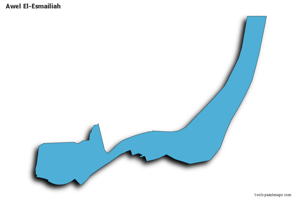 Awel El-Esmailiah map with 3d shadow effect