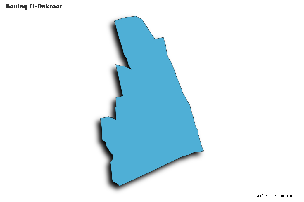 Mapa de Boulaq El-Dakroor con efecto de sombra 3D