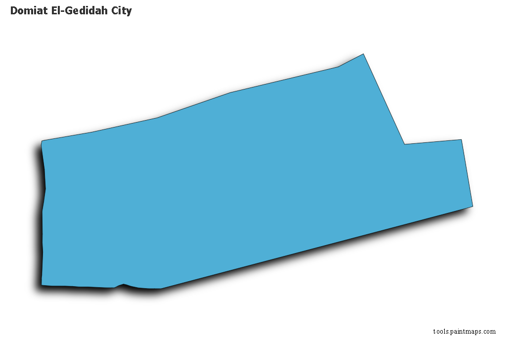 Domiat El-Gedidah City map with 3d shadow effect