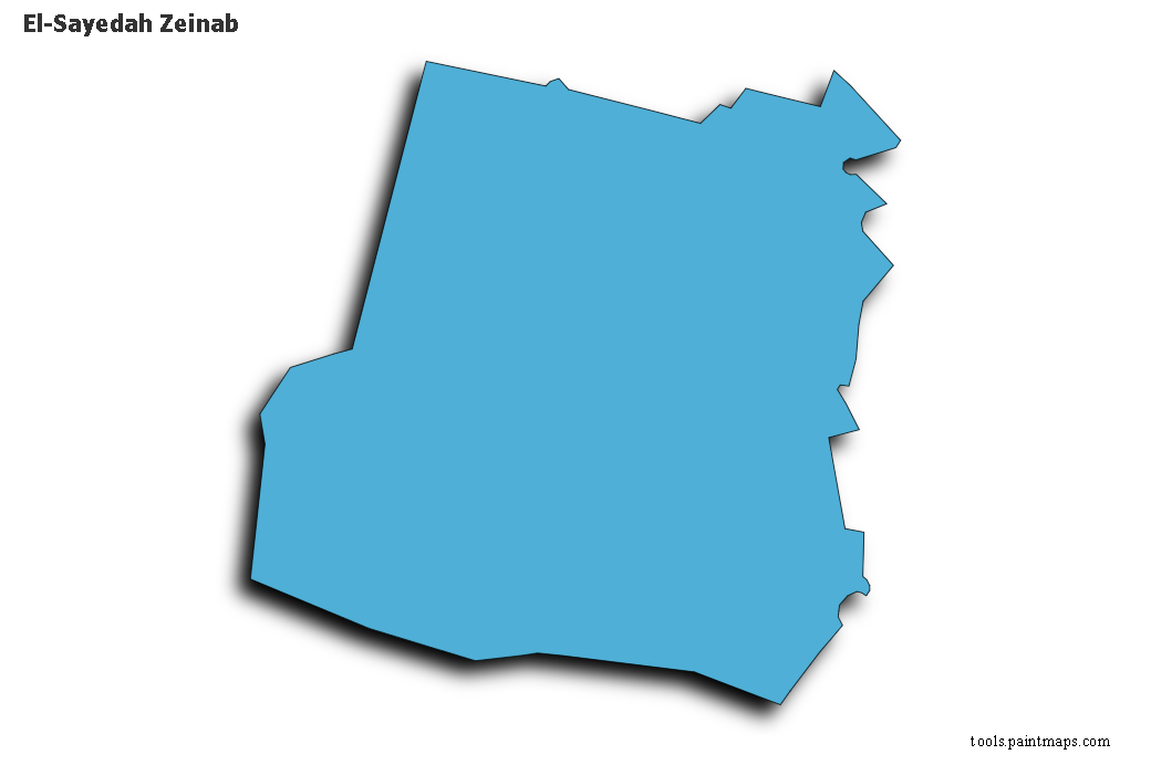 3D gölge efektli El-Sayedah Zeinab haritası