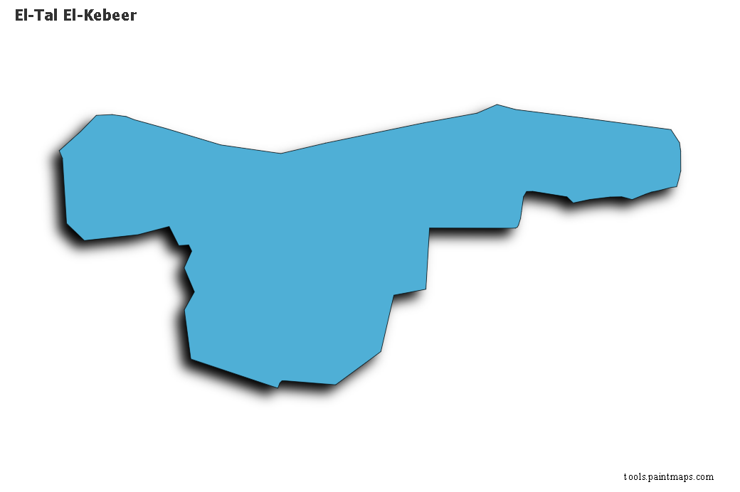 Mapa de El-Tal El-Kebeer con efecto de sombra 3D