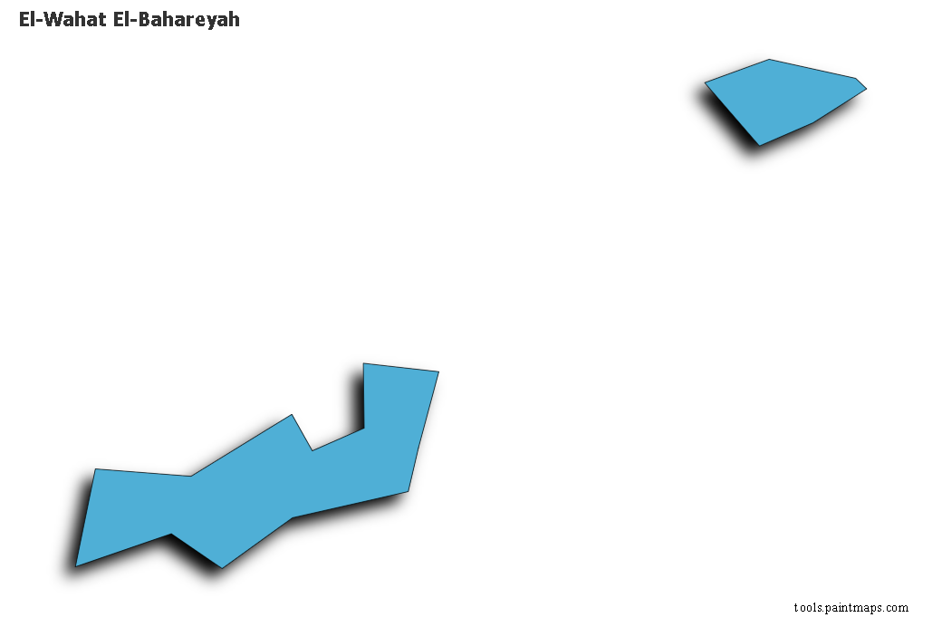 Mapa de El-Wahat El-Bahareyah con efecto de sombra 3D