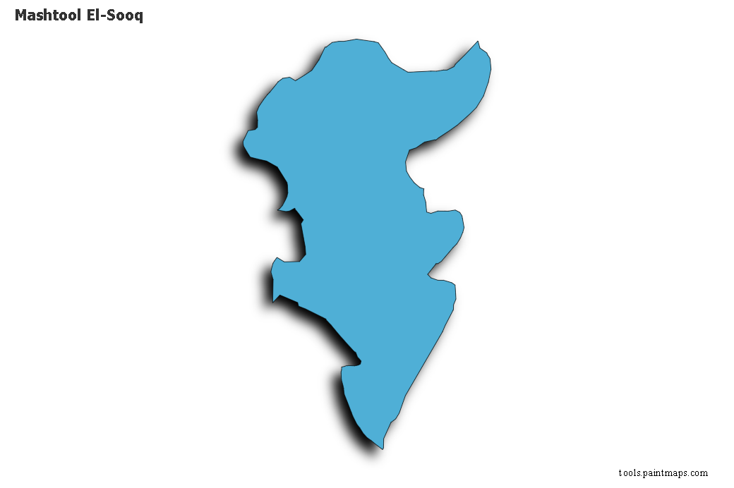 Mapa de Mashtool El-Sooq con efecto de sombra 3D