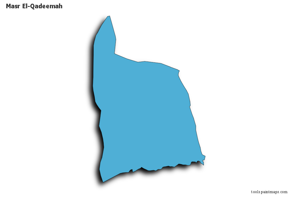 Mapa de Masr El-Qadeemah con efecto de sombra 3D